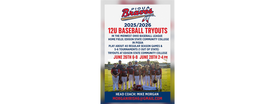 2026 12U TRYOUT POSTING
